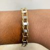 10k Yellow Gold Two Tone Railroad Style Men's Bracelets