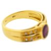 14k Yellow Gold Oval Ruby Diamond Ring 