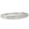 18k White Gold Pave Diamonds Bangle Bracelet Approx. 3.5 CTS