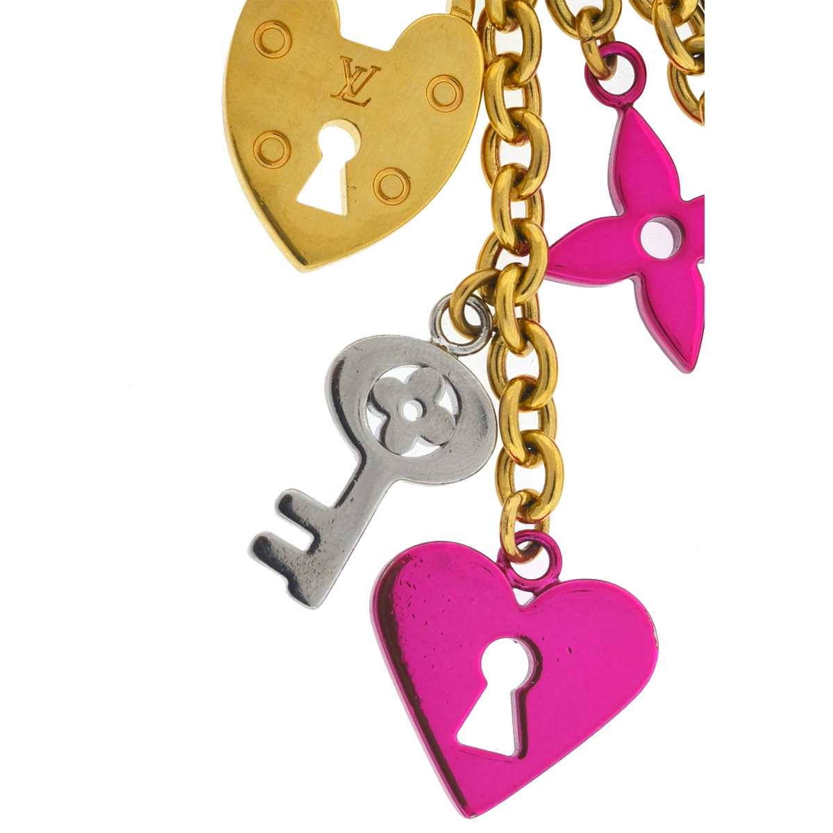 Louis Vuitton Love Lock Heart and Keys Bag Charm Key Chain - Boca