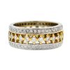 18k Two Tone Wide Diamond Band Ring Approx 1.65Cts