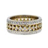 18k Two Tone Wide Diamond Band Ring Approx 1.65Cts