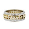 18k Two Tone Wide Diamond Band Ring Approx 1.65Cts