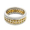 18k Two Tone Wide Diamond Band Ring Approx 1.65Cts