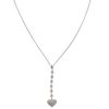 14k White Gold Diamond Heart Drop Necklace