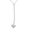 14k White Gold Diamond Heart Drop Necklace