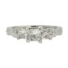 Platinum Three-Stone Princess Cut Diamond Ring Approx. .90 TCW