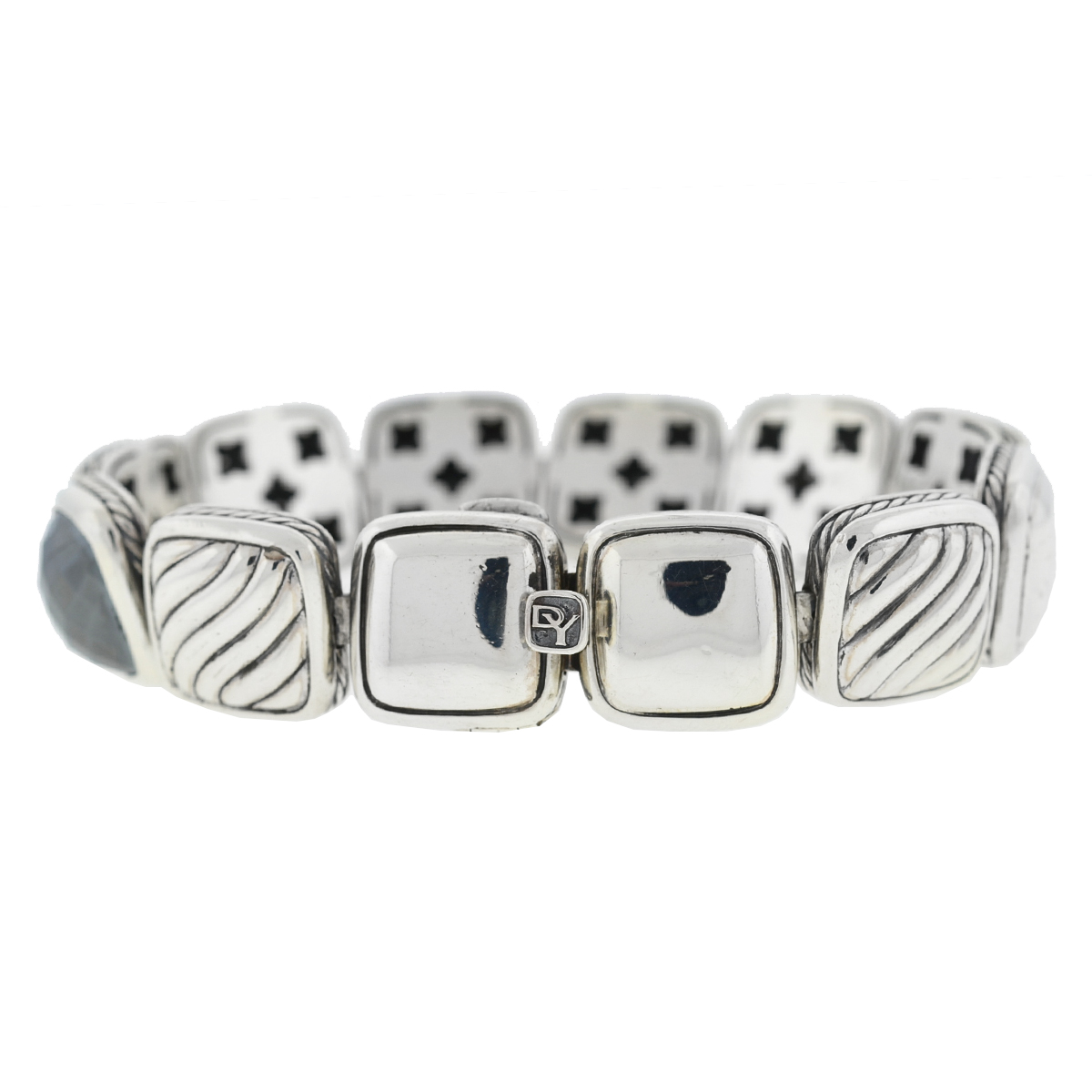 David Yurman Chiclets One Row Diamond , Hematite ,Onyx Sterling Silver ...