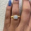 John Hardy 18k Yellow Gold Pave Diamond Ladies Ring  