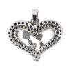 14k White Gold Diamond Heart Pendant Approx .25 Cts