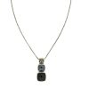 David Yurman Chiclet Diamond Hematite Onyx Sterling Silver Necklace