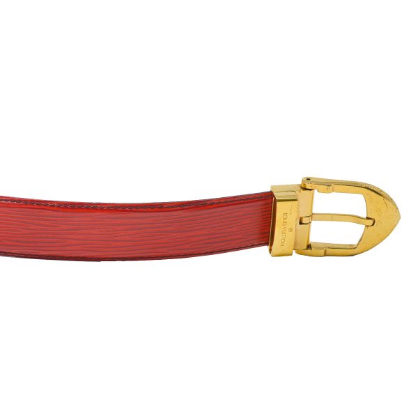 Louis Vuitton Red Epi Lather Ceinture Belt with Gold Buckle 862789 –  Bagriculture