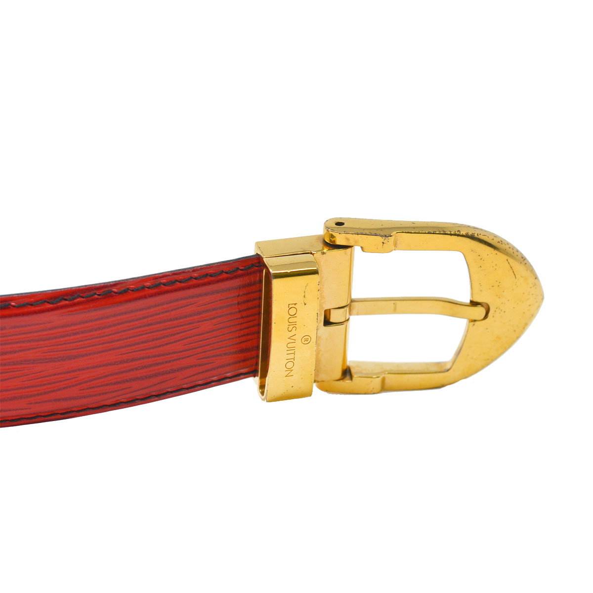 Louis Vuitton 85/34 Red Epi Leather Ceinture Belt Silver Buckle 95lk41 –  Bagriculture