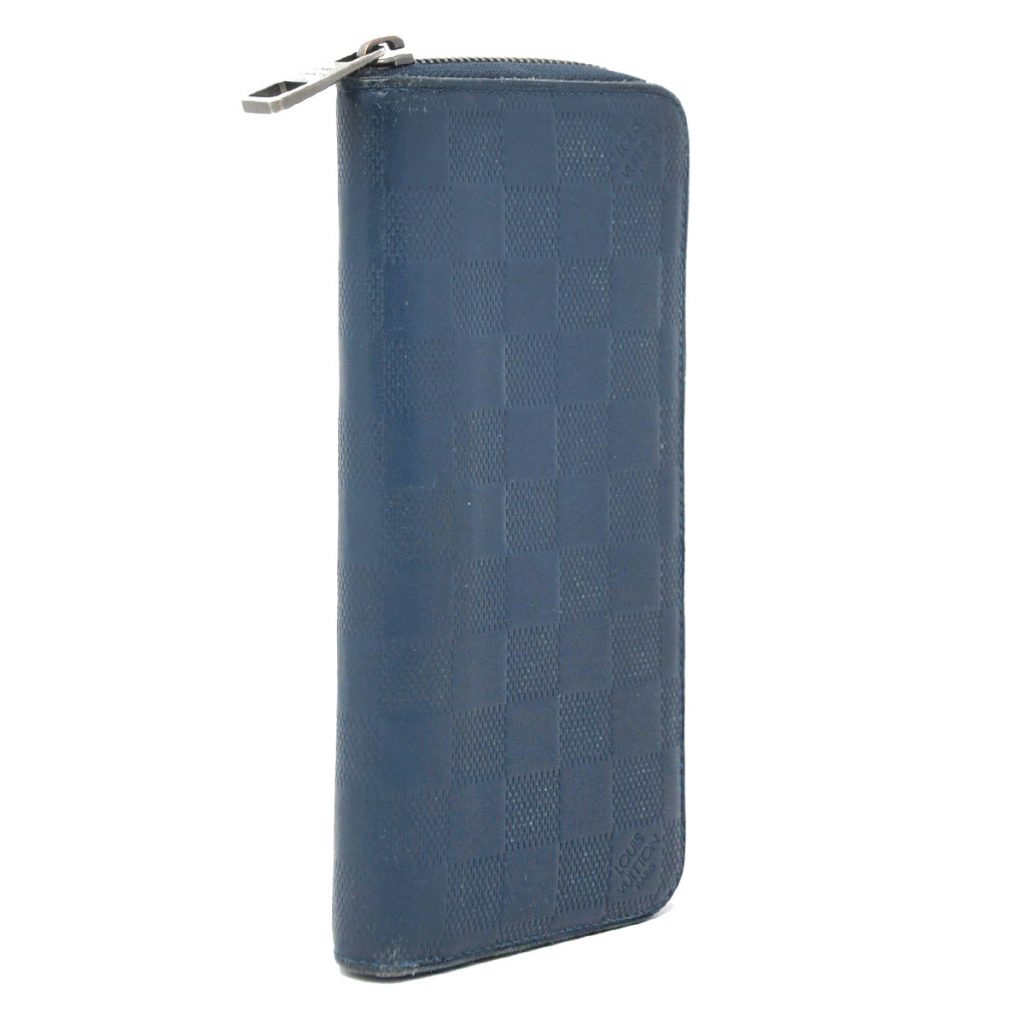 LOUIS VUITTON Damier Cobalt Camouflage Zippy Wallet Vertical Blue