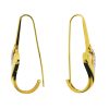 14k Yellow Gold Half Diamond Heart Wire Earrings Approx .14 cts