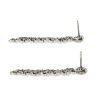 14k White Gold Heart Diamond Double Drop Dangle Earrings .60 Cts