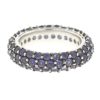 18k White Gold Pave Tanzanite Eternity Band Ring