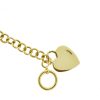 14k Yellow Gold Heart Pendant Round Link Toggle Clasp Bracelet