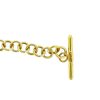 14k Yellow Gold Heart Pendant Round Link Toggle Clasp Bracelet