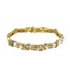 10k Yellow Gold Baguette and Round Diamond Cross Bracelet Approx. 2.4 Cts.