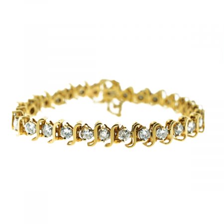 14k Yellow Gold Diamond Tennis Bracelet Approx. 5.4 Cts.
