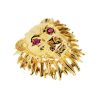 14k Yellow Gold Ruby Eyes Lion Head Broach and Pendant