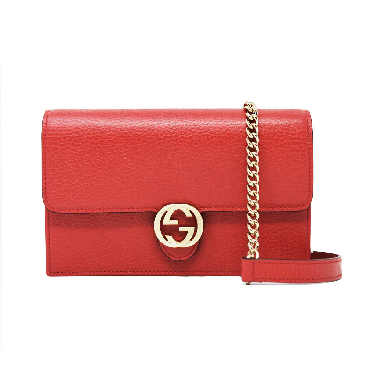 Gucci Red Wallet on Chain WOC Interlocking GG Leather Crossbody Bag - Boca Pawn | Boca Raton Pawn