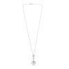 14k White Gold Pave Diamond 3 Station Drop Necklace