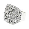 18k White Gold Square Diamonds & CZ Stones Ring