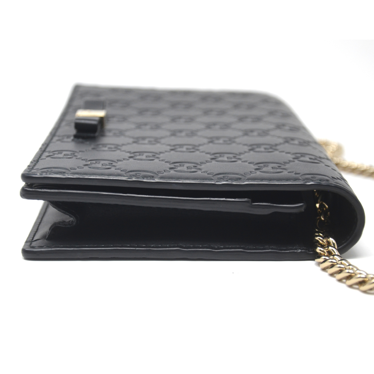 Gucci GG Marmont Matelassé Black Leather Chain Mini Bag - Boca Pawn