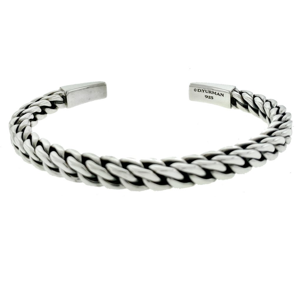 David Yurman Chain Woven Sterling Silver Men's Cuff Bracelet - Boca ...