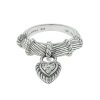 Judith Ripka Sterling Silver Ring With Small Dangling Heart