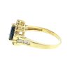14k Yellow Gold Diamond Sapphire Ring Aprox .38 CTW
