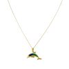 14k Yellow Gold Dolphin Pendant Necklace