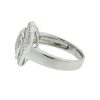 14k White Gold Diamond Pave Heart Ring Aprox .87 Ctw
