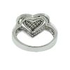 14k White Gold Diamond Pave Heart Ring Aprox .87 Ctw