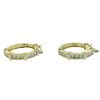 14k Yellow Gold Diamond Hoop Earrings Aprox .55 CTW