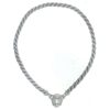 Judith Ripka Sterling Silver Grey Rope on Pendent Necklace