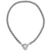 Judith Ripka Sterling Silver Grey Rope on Pendent Necklace