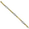 18k Two Tone Cuban Diamond Station Link Bracelet Approx 1.00ctw