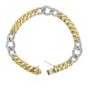 18k Two Tone Cuban Diamond Station Link Bracelet Approx 1.00ctw