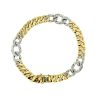 18k Two Tone Cuban Diamond Station Link Bracelet Approx 1.00ctw