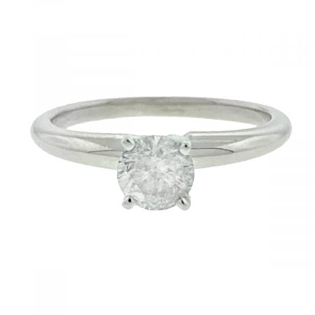14k White Gold Approx .40 Ctw Diamond Solitaire Engagement Ring