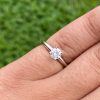 14k White Gold Approx .40 Ctw Diamond Solitaire Engagement Ring