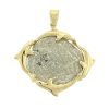 14k Two Tone Dolphin Atocha Coin Pendant