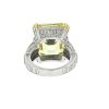 Judith Ripka Large Square Yellow Colored Stone Stainless Steel Ring