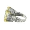 Judith Ripka Large Square Yellow Colored Stone Stainless Steel Ring