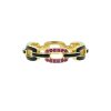 Jennifer Zeuner Lisbon 14k Yellow Gold Black Enamel Pave Ruby Ring