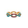 Jennifer Zeuner Lisbon 14k Rose Gold Turquoise Enamel Pave Ruby Ring
