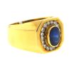 14k Yellow Gold Sapphire & Diamonds Men's Ring